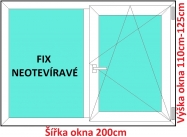 Okna FIX+OS SOFT šířka 200cm x výška 110-125cm